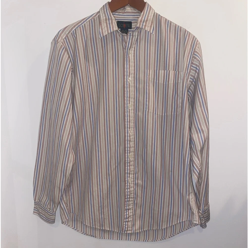 Vintage 90s J. Crew Stripe Button Down Shirt, sz 16-35